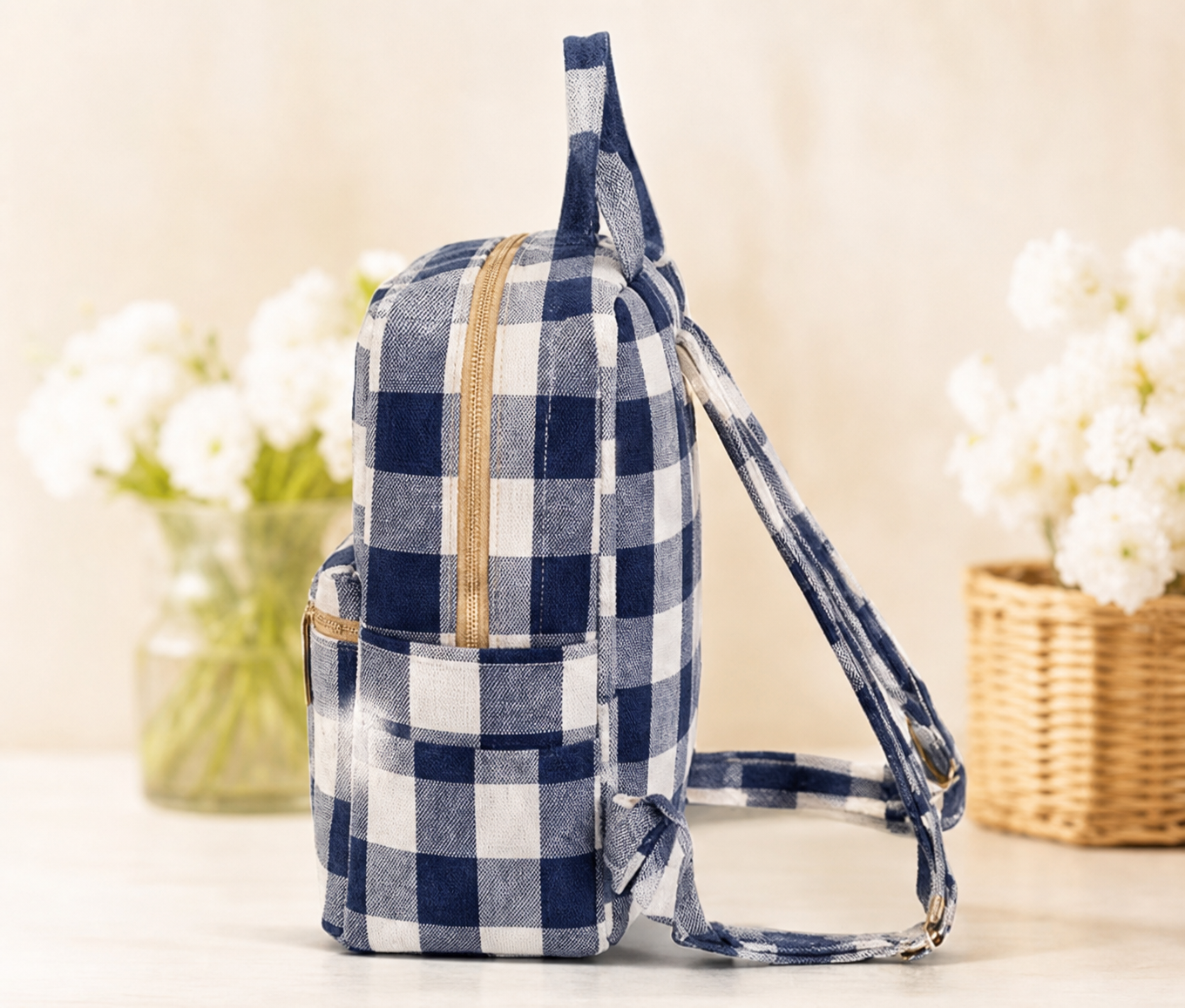 Classic Check Backpack, side view